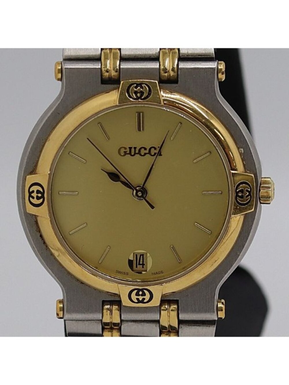 Gucci Quartz Gold Dial Date Watch Tam - Picture 1 of 4